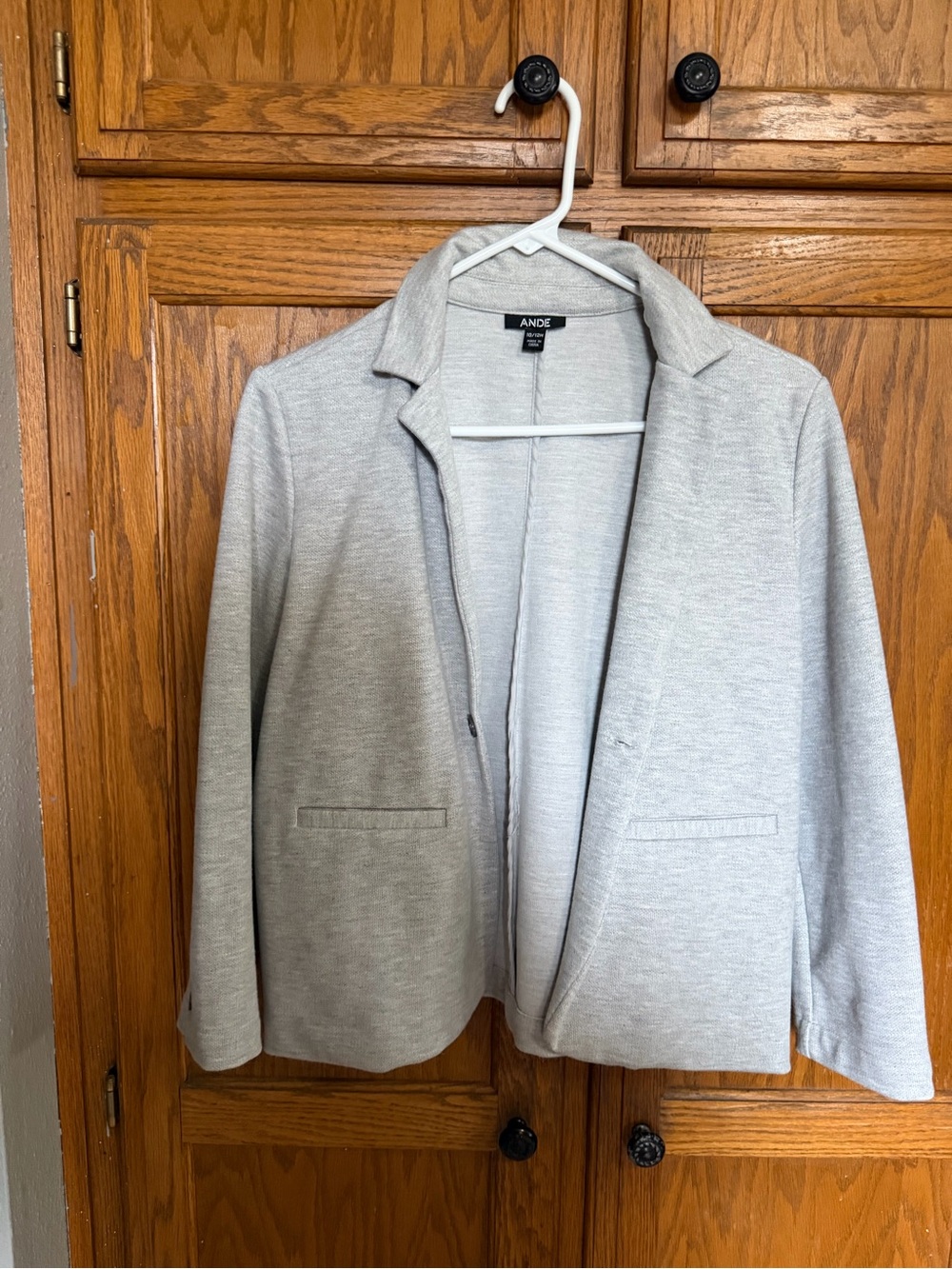 Light Gray Women's Open Blazer Jacket